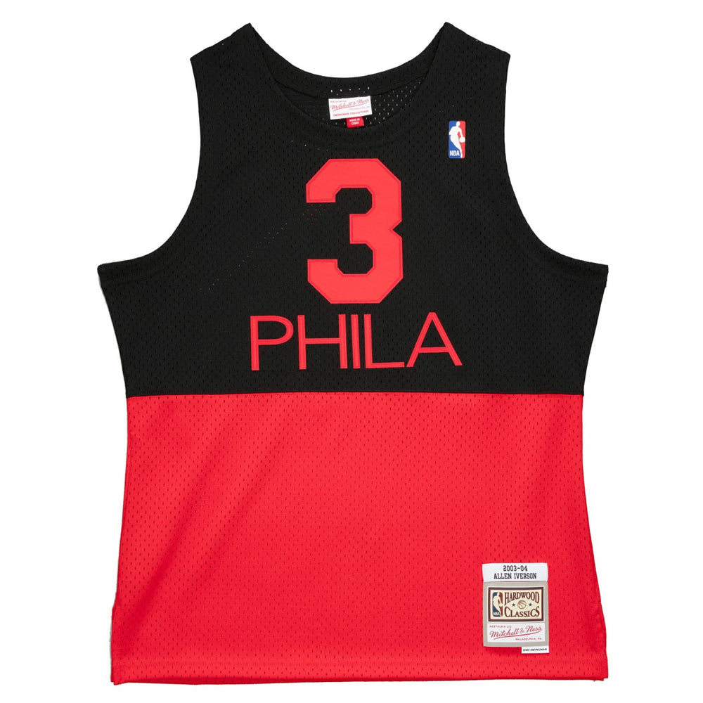 Allen Iverson Philadelphia 76ers 2003/04 Hardwood Classics Reload 2.0 Swingman Jersey Black | Mitchell & Ness for sale