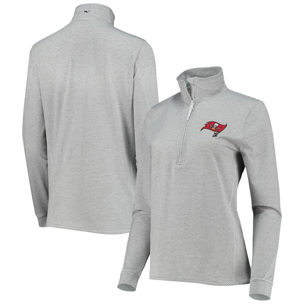 Tampa Bay Buccaneers Vineyard Vines Women's Sankaty Shep Half-Zip Pullover Top Heather Gray