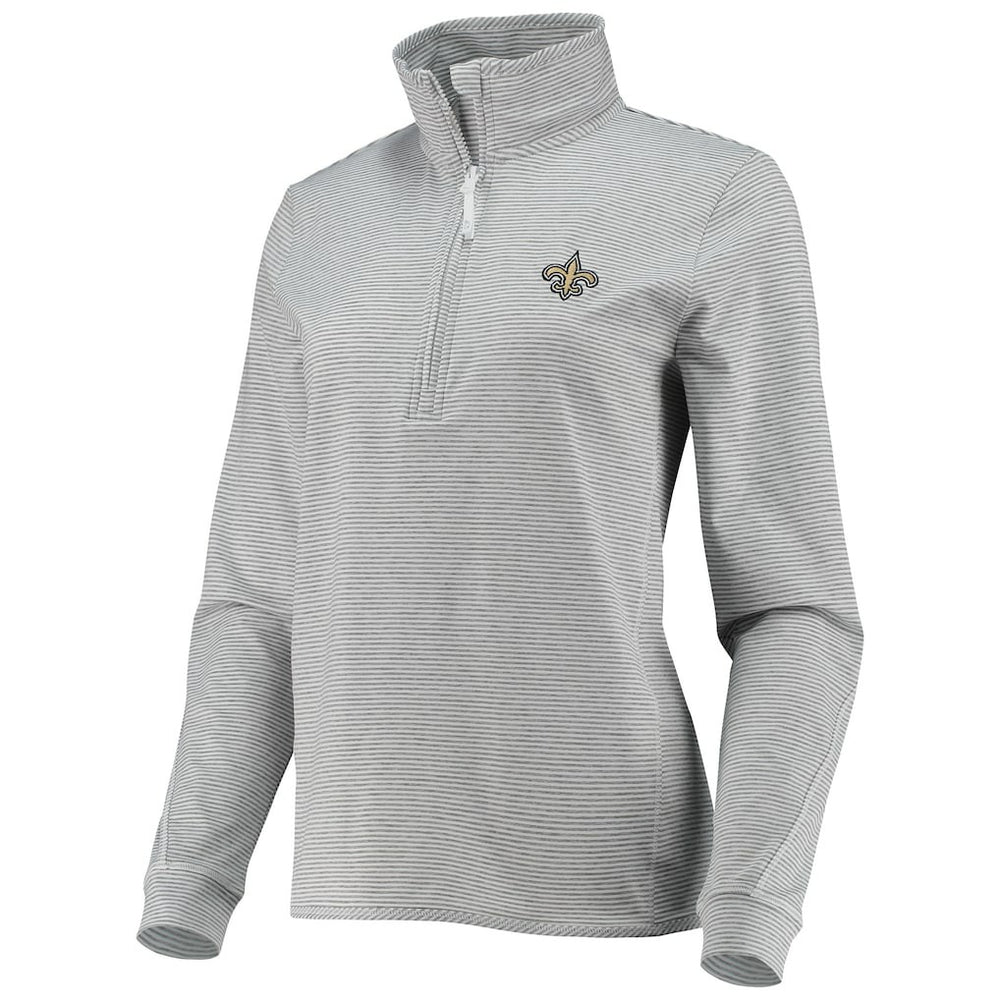New Orleans Saints Vineyard Vines Women's Sankaty Shep Half-Zip Pullover Top Heather Gray