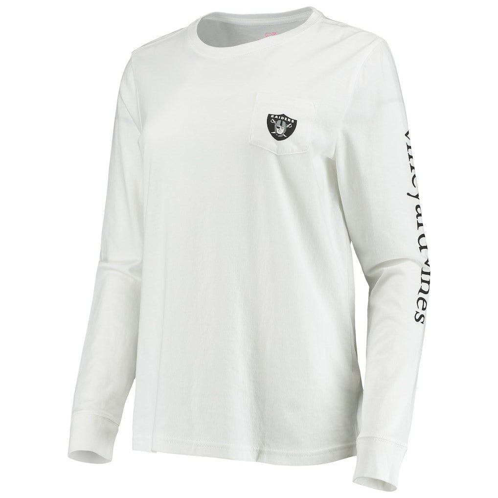 Las Vegas Raiders Vineyard Vines Women's Helmet Long Sleeve T-Shirt White