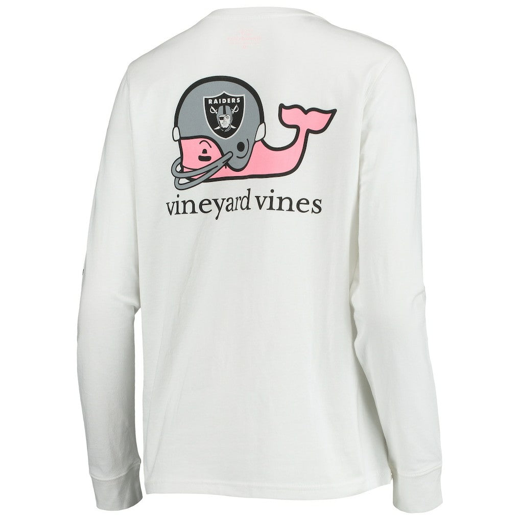 Las Vegas Raiders Vineyard Vines Women's Helmet Long Sleeve T-Shirt White