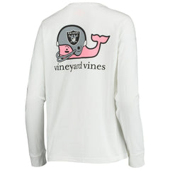 Las Vegas Raiders Vineyard Vines Women's Helmet Long Sleeve T-Shirt White