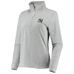 New York Yankees Vineyard Vines Women's Stripe Sankaty Half-Zip Pullover Top - Heather Gray - MLB Sale