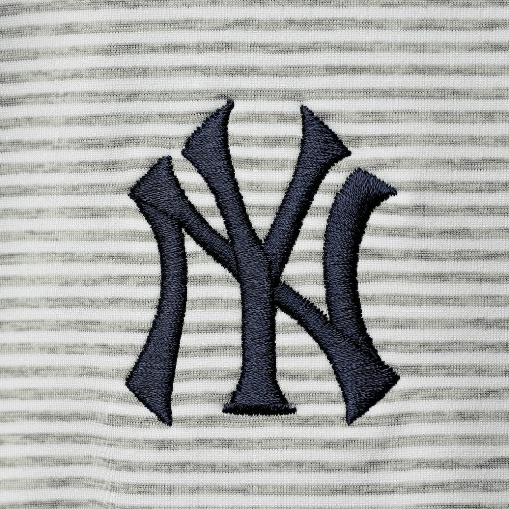 New York Yankees Vineyard Vines Women's Stripe Sankaty Half-Zip Pullover Top - Heather Gray - MLB Sale