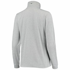 New York Yankees Vineyard Vines Women's Stripe Sankaty Half-Zip Pullover Top - Heather Gray - MLB Sale