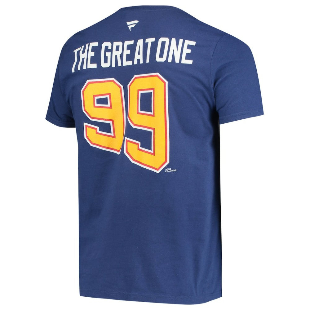 Wayne Gretzky St. Louis Blues Fanatics Authentic Stack Retired Player Nickname & Number T-Shirt - Blue - NHL 4240324