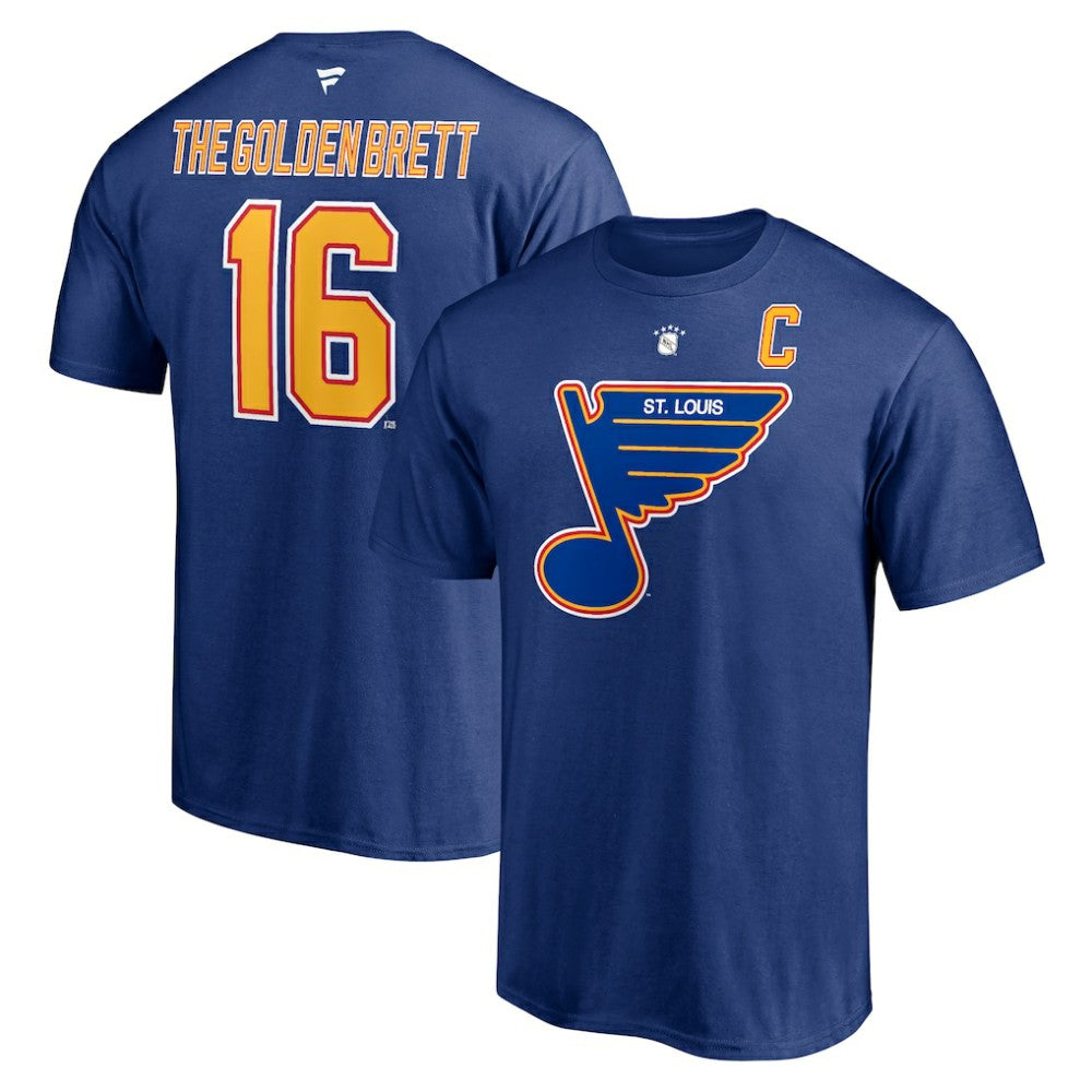 Brett Hull St. Louis Blues Fanatics Authentic Stack Retired Player Nickname & Number T-Shirt - Blue - NHL 4240325