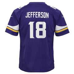 Nike Justin Jefferson Minnesota Vikings Youth Game Jersey Purple