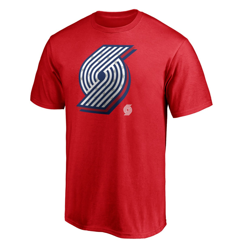 Portland Trail Blazers Red White & Team T-Shirt Red