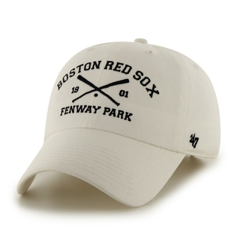 Boston Red Sox '47 Cross Bats Clean Up Adjustable Hat - White - 47 brand Discount