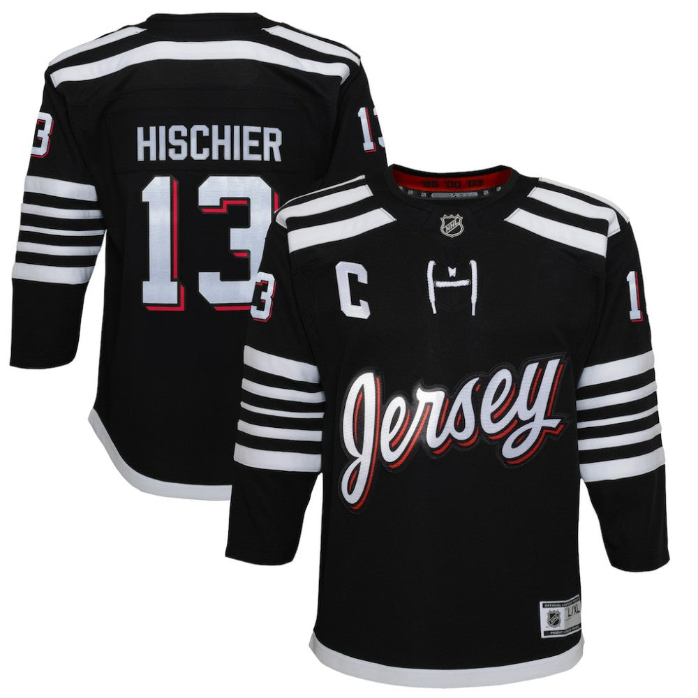Nico Hischier New Jersey Devils Youth 2021/22 Alternate Premier Player Jersey - Black - NHL 4245540