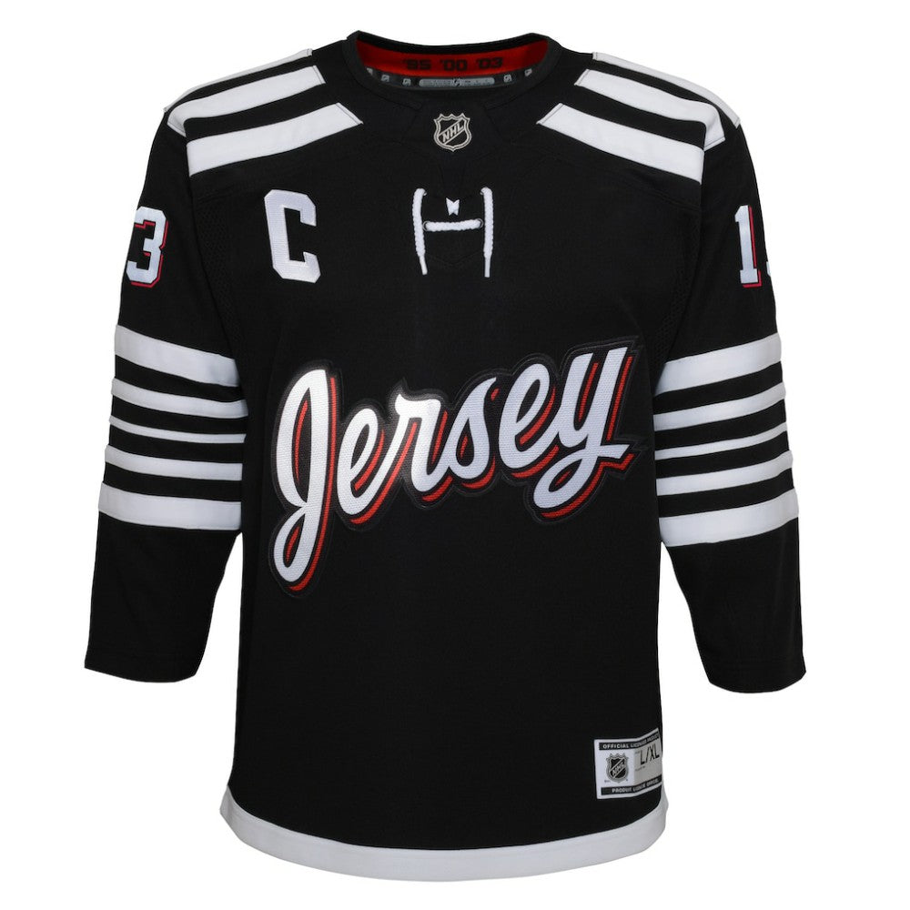 Nico Hischier New Jersey Devils Youth 2021/22 Alternate Premier Player Jersey - Black - NHL 4245540