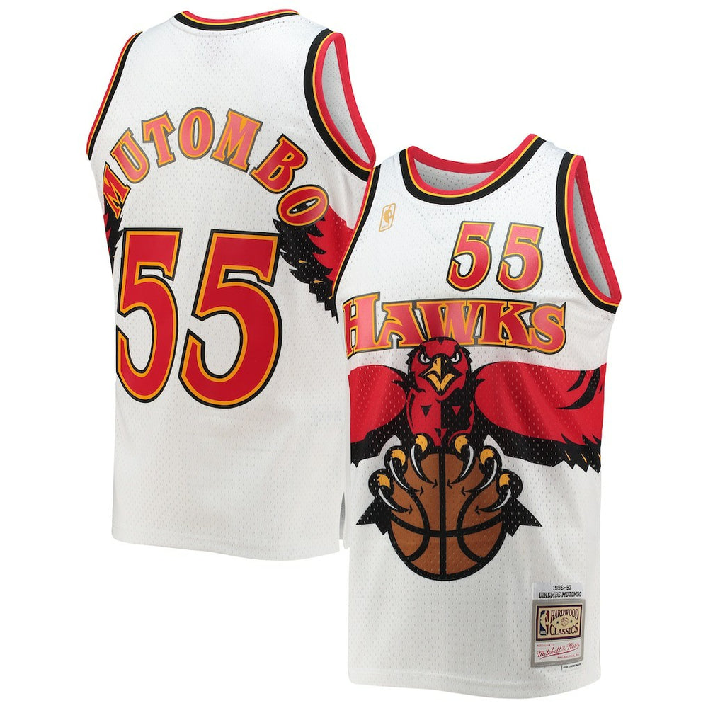 Dikembe Mutombo Atlanta Hawks 1996/97 Hardwood Classics Swingman Jersey White | Mitchell & Ness discount