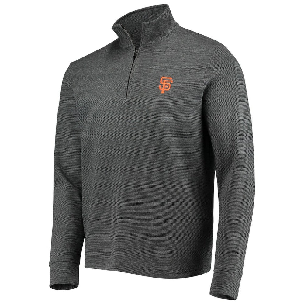 San Francisco Giants Vineyard Vines Saltwater Quarter-Zip Jacket - Charcoal - MLB Lifestyle