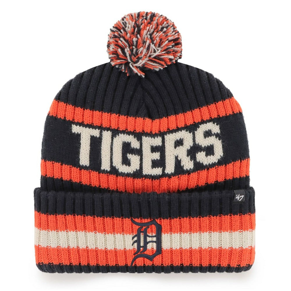 Detroit Tigers '47 Bering Cuffed Knit Hat with Pom - Navy - 47 brand Online