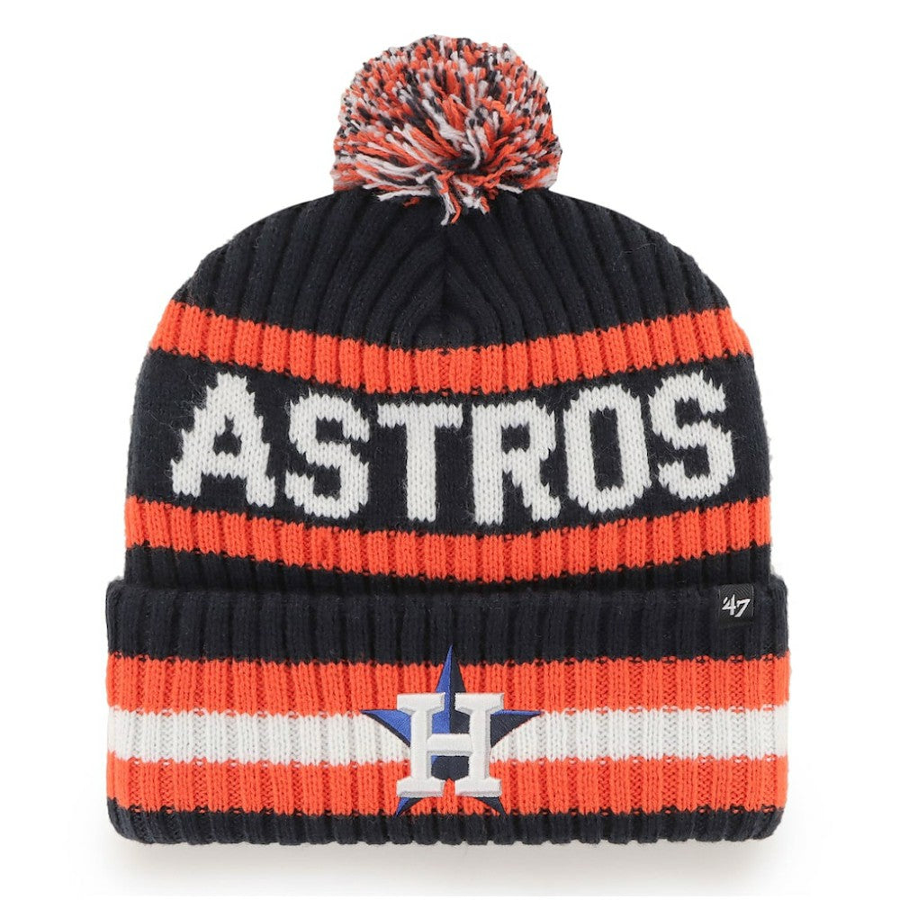 Houston Astros '47 Bering Cuffed Knit Hat with Pom - Navy - 47 brand Discount