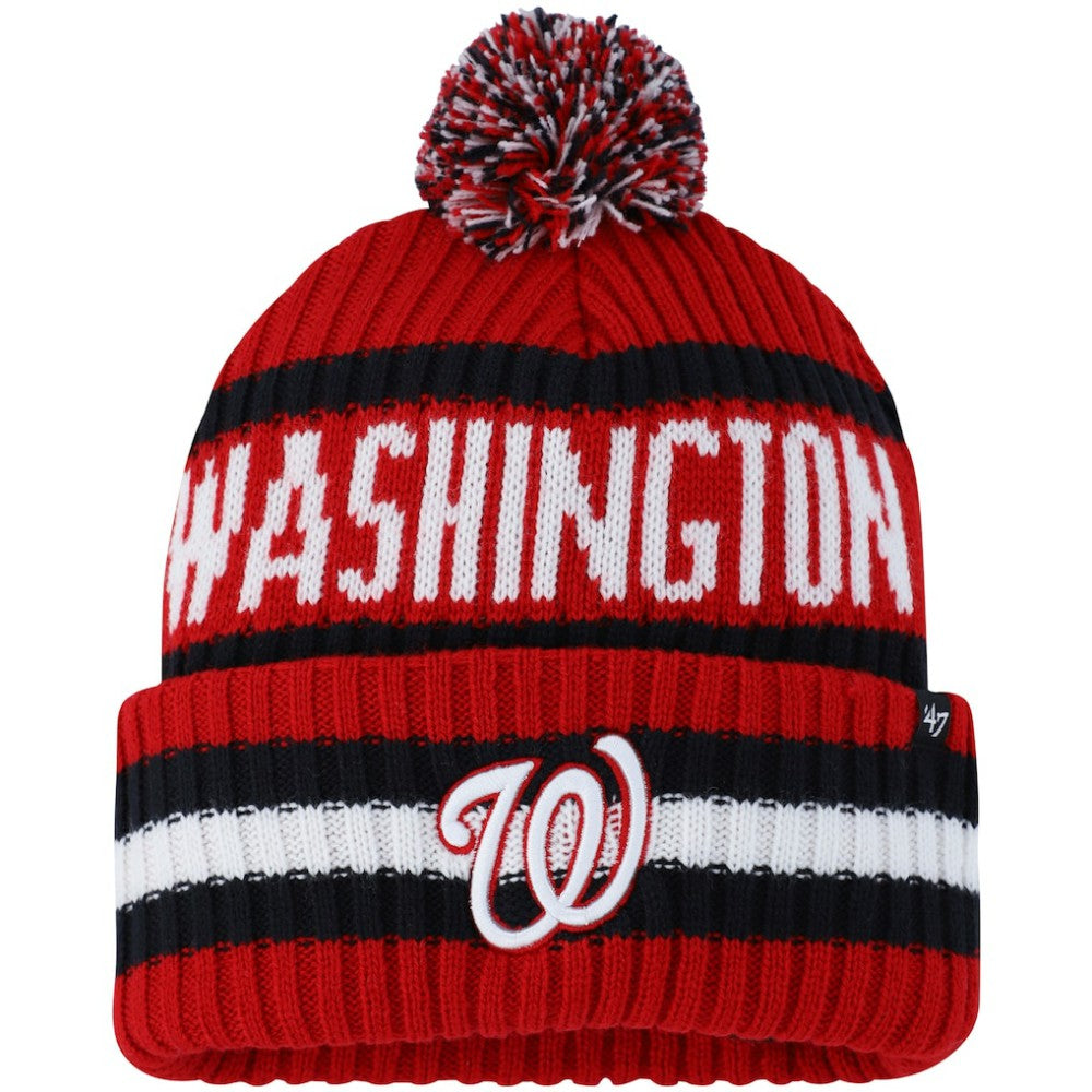 Washington Nationals '47 Bering Cuffed Knit Hat with Pom - Red - 47 brand Online