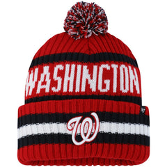 Washington Nationals '47 Bering Cuffed Knit Hat with Pom - Red - 47 brand Online