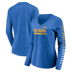 Fanatics Los Angeles Chargers Women's Slogan V-Neck Long Sleeve T-Shirt Powder Blue