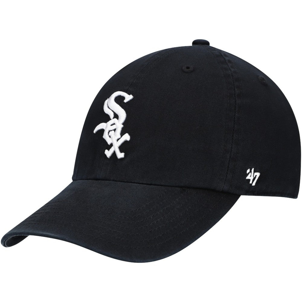 Chicago White Sox '47 Youth Team Logo Clean Up Adjustable Hat - Black - 47 brand Discount