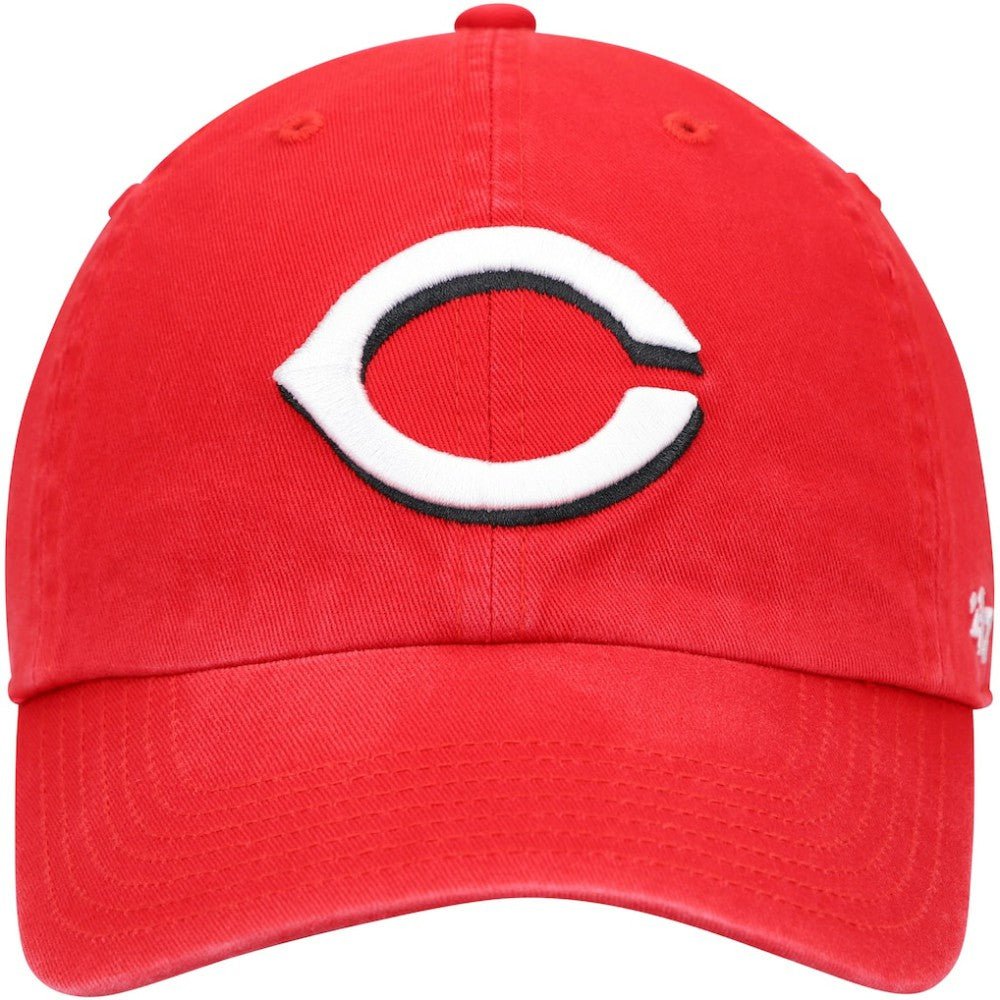 Cincinnati Reds '47 Youth Team Logo Clean Up Adjustable Hat - Red - 47 brand Lifestyle