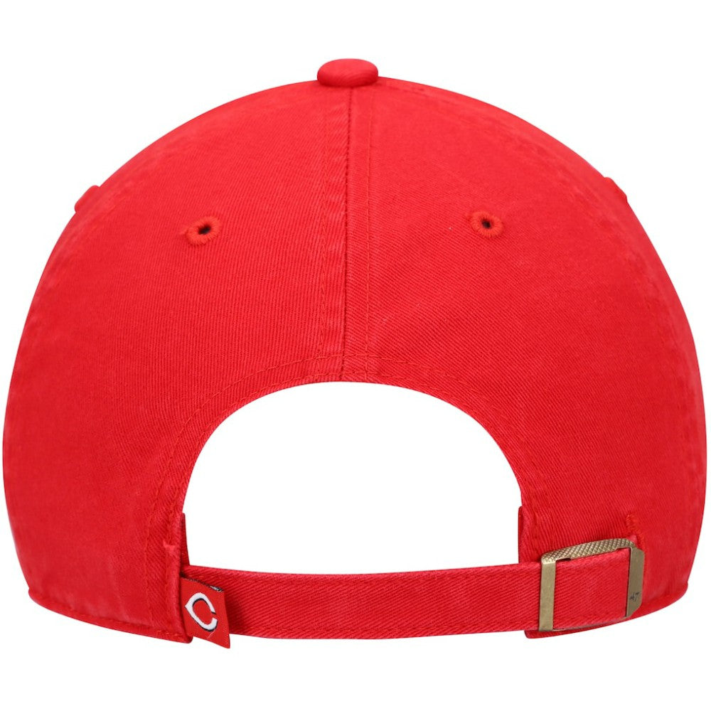 Cincinnati Reds '47 Youth Team Logo Clean Up Adjustable Hat - Red - 47 brand Lifestyle