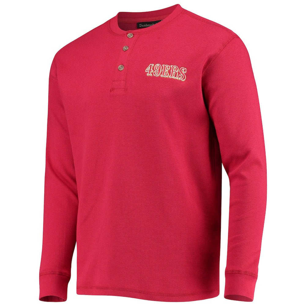 San Francisco 49ers Dunbrooke Logo Maverick Thermal Henley Long Sleeve T-Shirt Scarlet