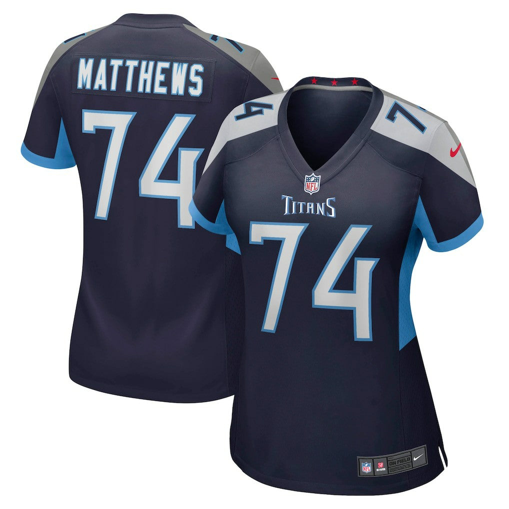 Nike Bruce Matthews Tennessee Titans Women's Retired Player Jersey Navy