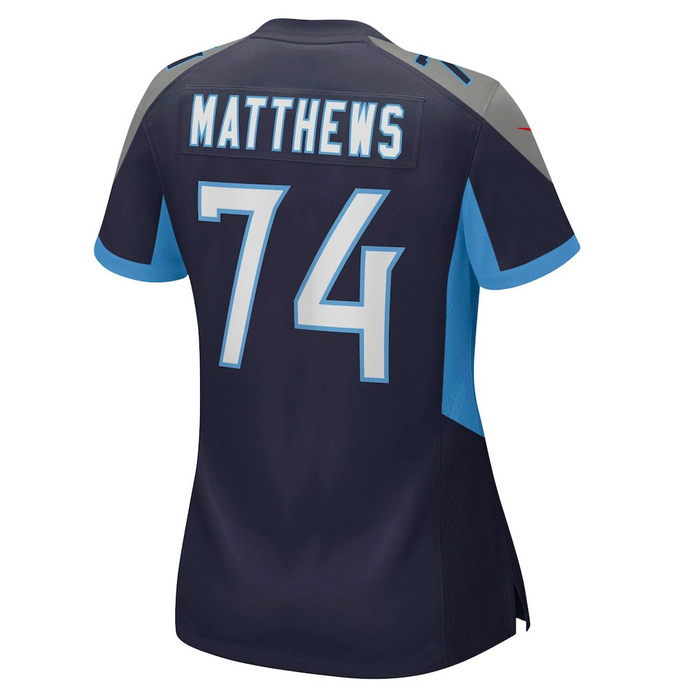 Nike Bruce Matthews Tennessee Titans Women's Retired Player Jersey Navy