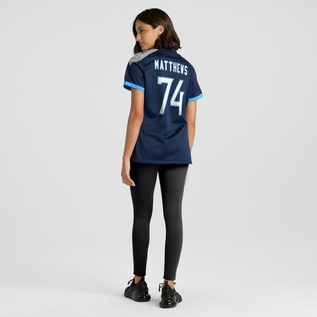 Nike Bruce Matthews Tennessee Titans Women's Retired Player Jersey Navy