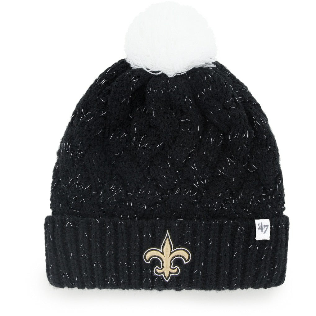47 brand New Orleans Saints '47 Women's Fiona Logo Cuffed Knit Hat with Pom Black