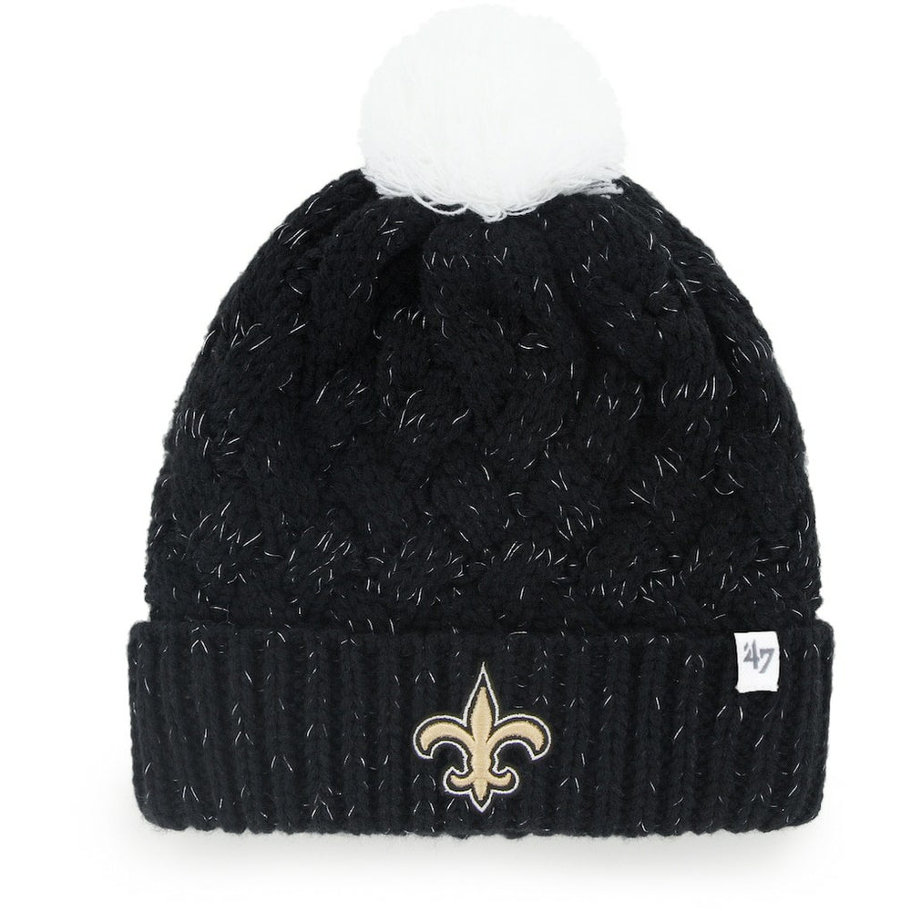 47 brand New Orleans Saints '47 Women's Fiona Logo Cuffed Knit Hat with Pom Black