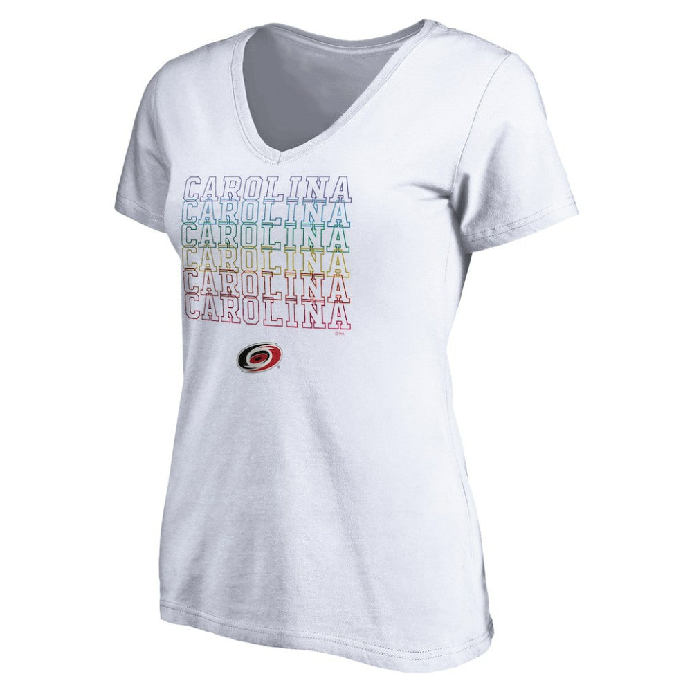 Carolina Hurricanes Women's City Pride V-Neck T-Shirt - White - NHL 4257426
