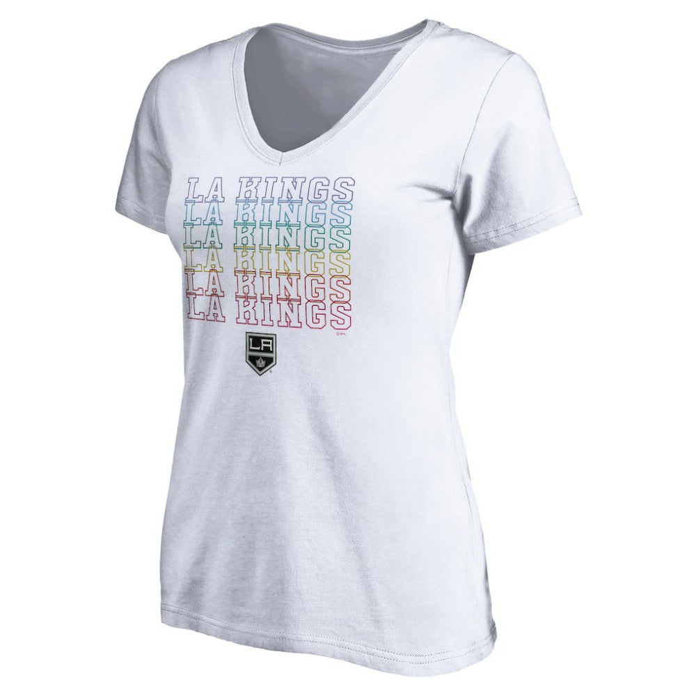 Los Angeles Kings Women's City Pride V-Neck T-Shirt - White - NHL 4257434