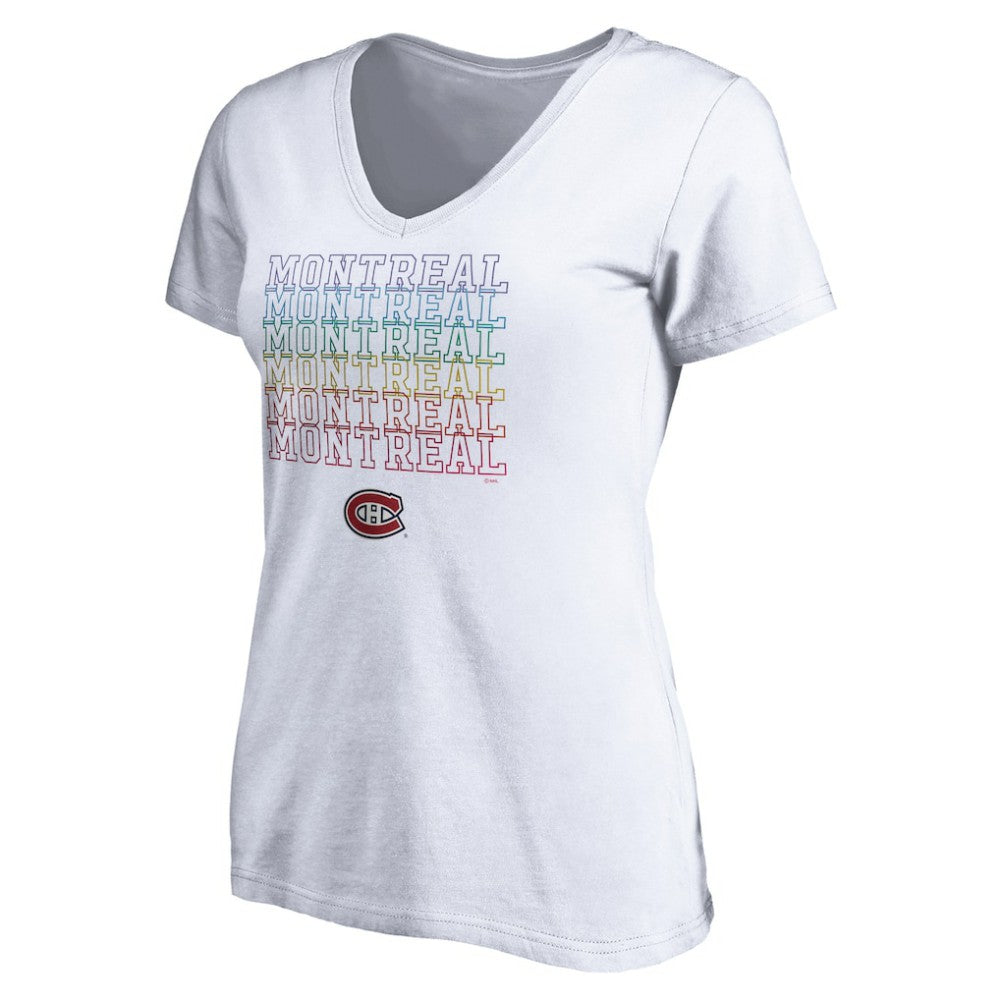 Montreal Canadiens Women's City Pride V-Neck T-Shirt - White - NHL 4257436