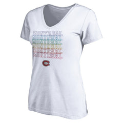 Montreal Canadiens Women's City Pride V-Neck T-Shirt - White - NHL 4257436