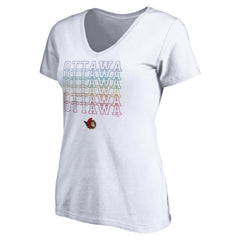 Ottawa Senators Women's City Pride V-Neck T-Shirt - White - NHL 4257441