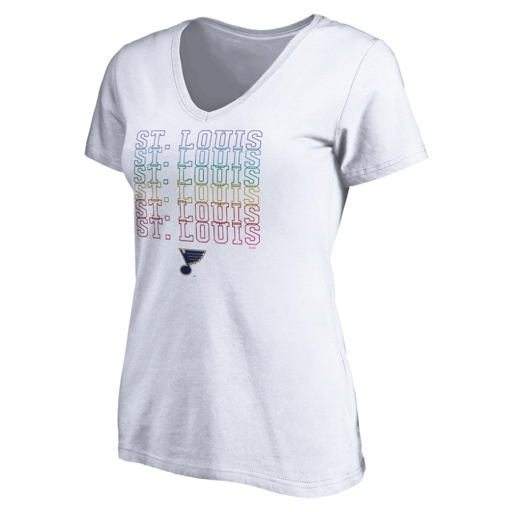 St. Louis Blues Women's City Pride V-Neck T-Shirt - White - NHL 4257445