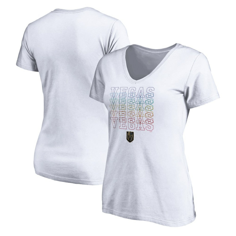 Vegas Golden Knights Women's City Pride V-Neck T-Shirt - White - NHL 4257449