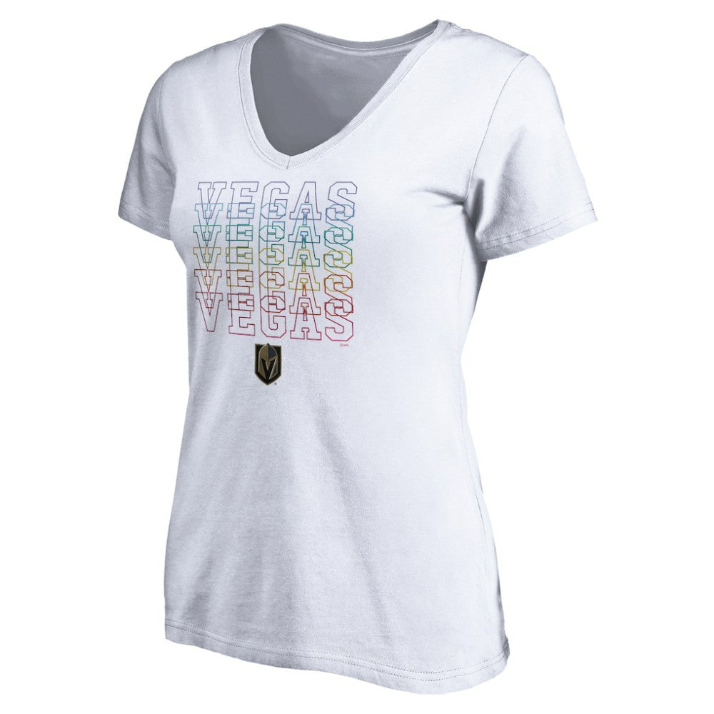 Vegas Golden Knights Women's City Pride V-Neck T-Shirt - White - NHL 4257449
