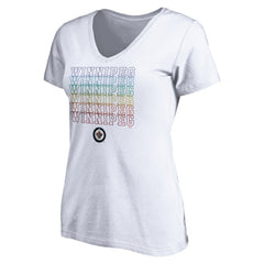 Winnipeg Jets Women's City Pride V-Neck T-Shirt - White - NHL 4257451