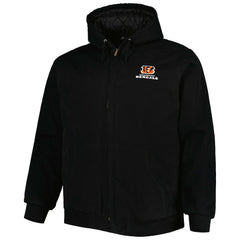 Cincinnati Bengals Dunbrooke Big & Tall Dakota Canvas Hoodie Full-Zip Jacket Black