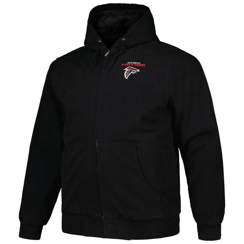 Atlanta Falcons Dunbrooke Big & Tall Dakota Canvas Hoodie Full-Zip Jacket Black