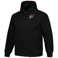 Atlanta Falcons Dunbrooke Big & Tall Dakota Canvas Hoodie Full-Zip Jacket Black