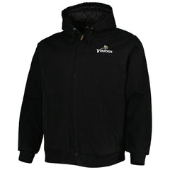 Minnesota Vikings Dunbrooke Big & Tall Dakota Canvas Hoodie Full-Zip Jacket Black