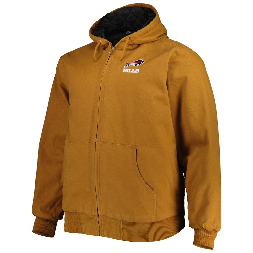 Buffalo Bills Dunbrooke Big & Tall Dakota Canvas Hoodie Full-Zip Jacket Tan