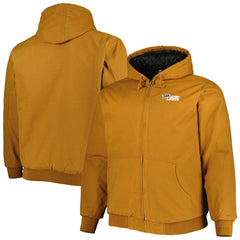 Detroit Lions Dunbrooke Big & Tall Dakota Canvas Hoodie Full-Zip Jacket Tan