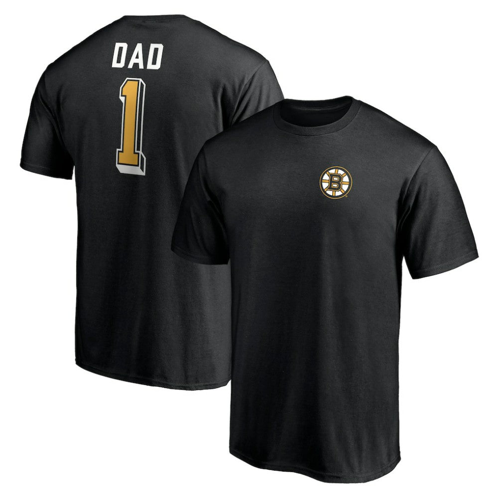 Boston Bruins Number One Dad Logo T-Shirt - Black - NHL 4258750