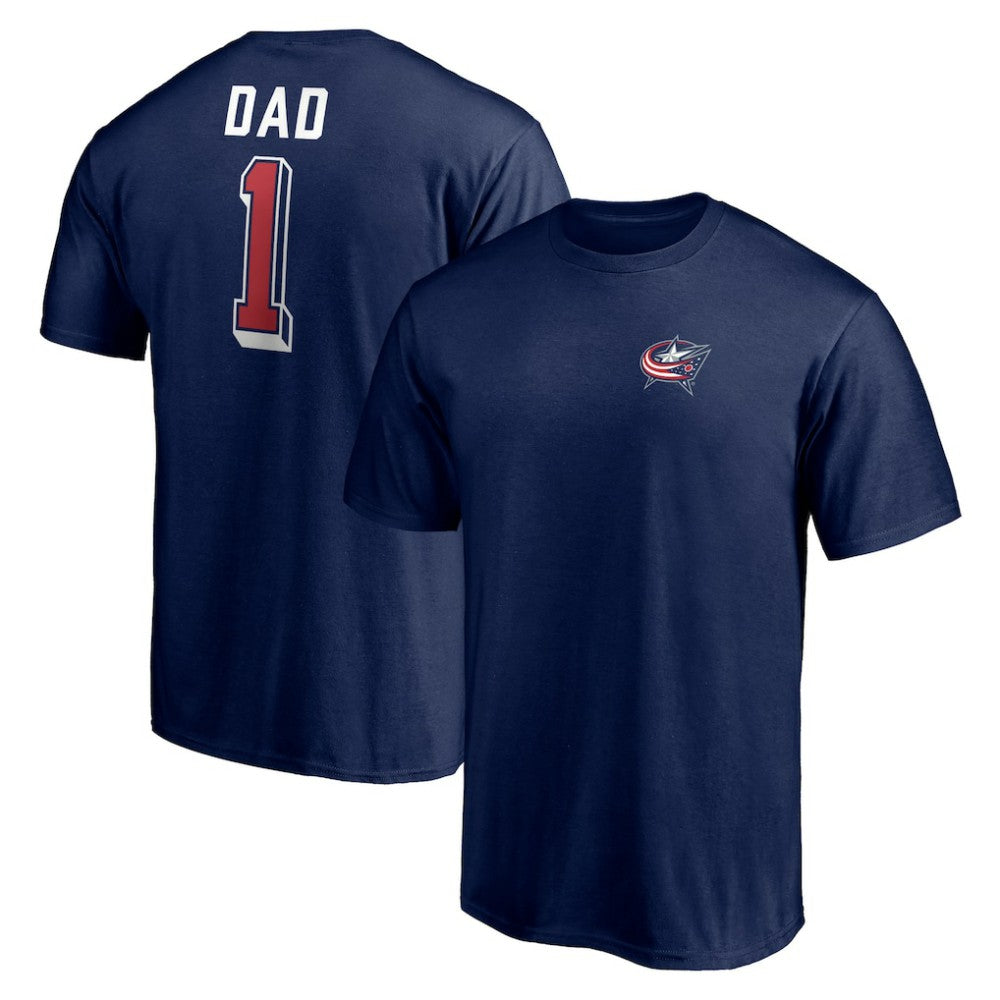 Columbus Blue Jackets Number One Dad Logo T-Shirt - Navy - NHL 4258756