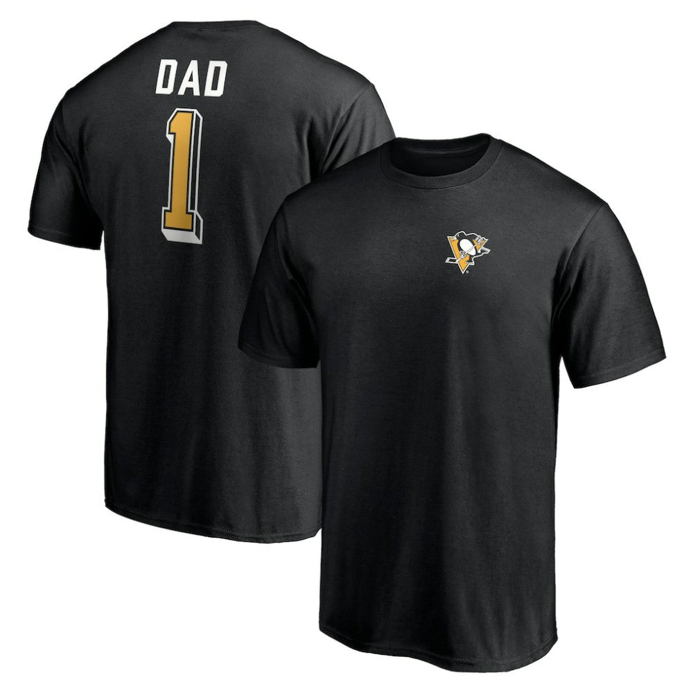Pittsburgh Penguins Number One Dad Logo T-Shirt - Black - NHL 4258770